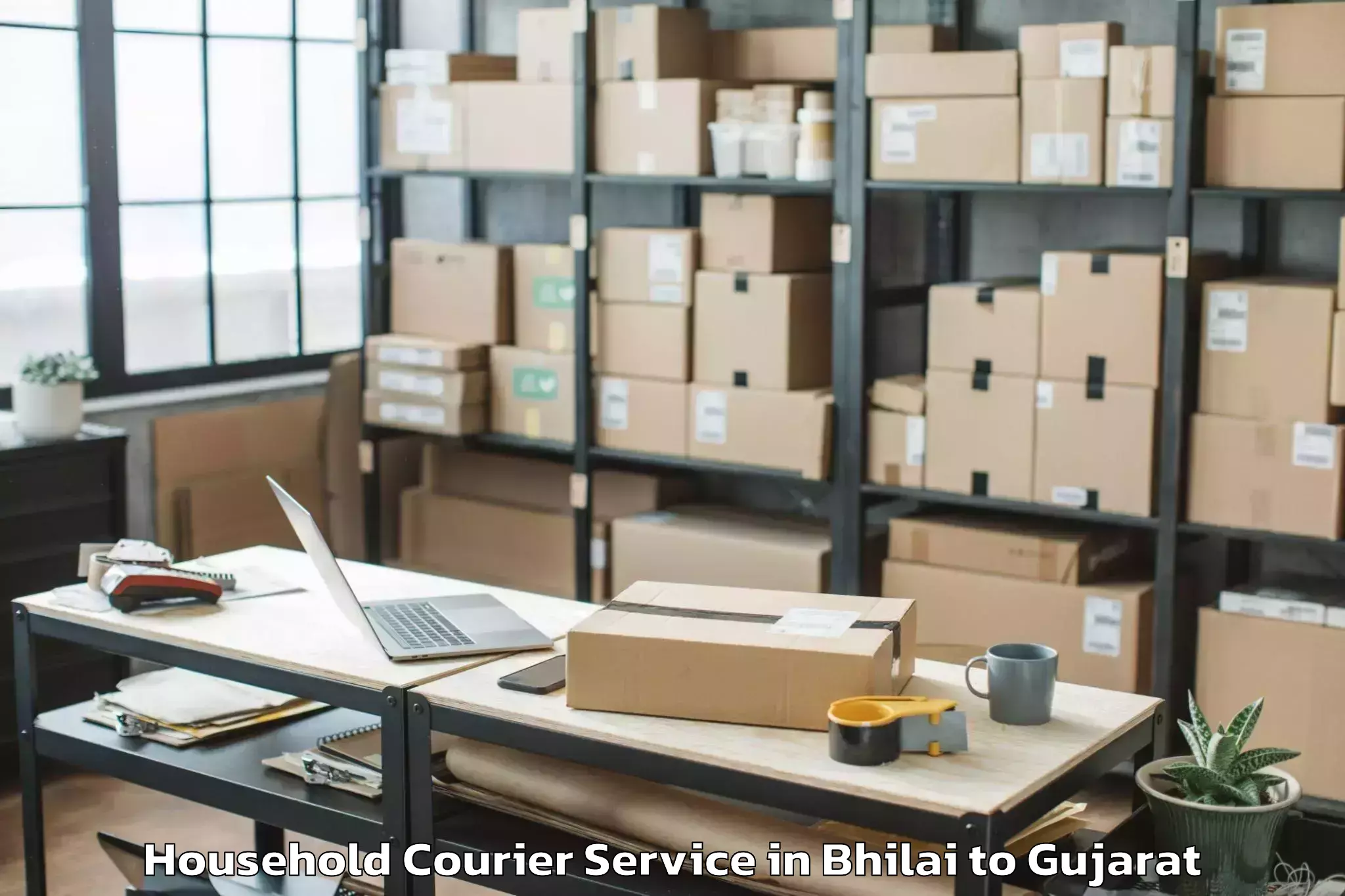 Easy Bhilai to Dhandhuka Household Courier Booking